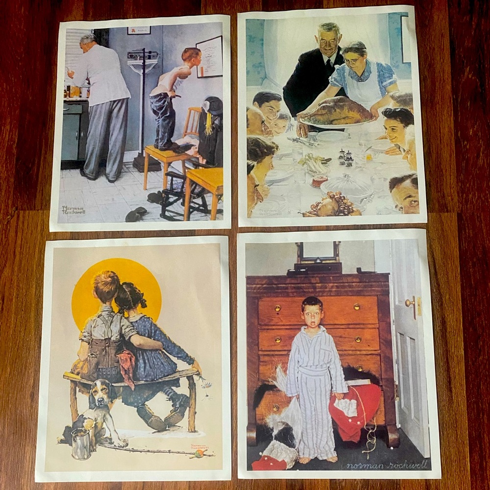 Norman Rockwell set of 4 ungraded prints.